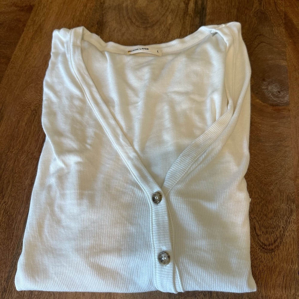 Marine Layer Lexi Rib Button Top - Picture 3 of 5